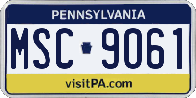 PA license plate MSC9061