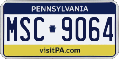 PA license plate MSC9064