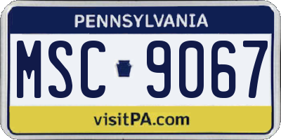 PA license plate MSC9067