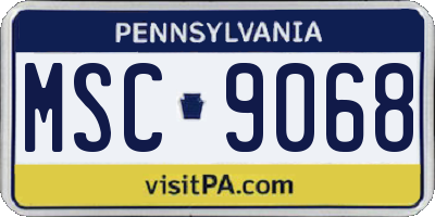 PA license plate MSC9068