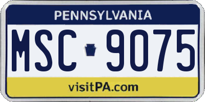 PA license plate MSC9075