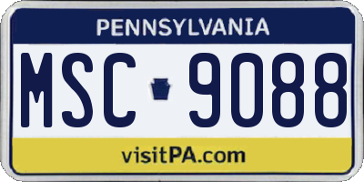 PA license plate MSC9088