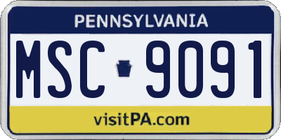 PA license plate MSC9091