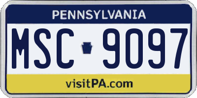 PA license plate MSC9097