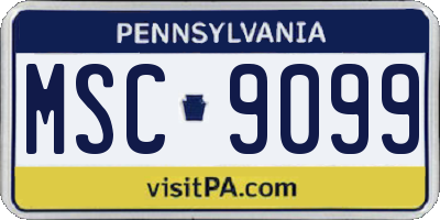 PA license plate MSC9099