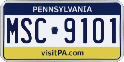 PA license plate MSC9101