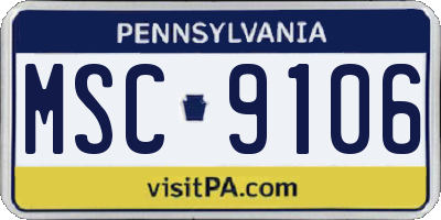 PA license plate MSC9106