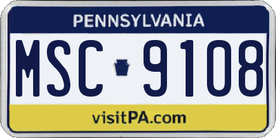 PA license plate MSC9108