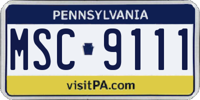 PA license plate MSC9111