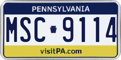 PA license plate MSC9114
