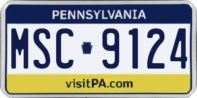 PA license plate MSC9124