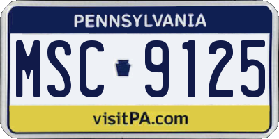 PA license plate MSC9125