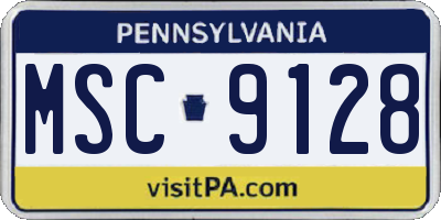 PA license plate MSC9128