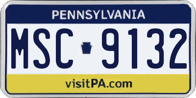 PA license plate MSC9132