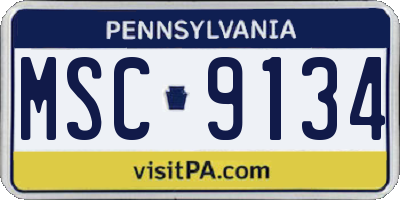 PA license plate MSC9134