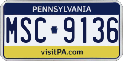 PA license plate MSC9136