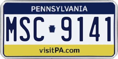 PA license plate MSC9141