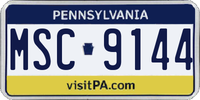 PA license plate MSC9144