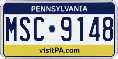 PA license plate MSC9148