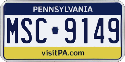 PA license plate MSC9149