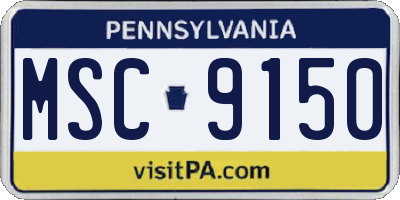 PA license plate MSC9150