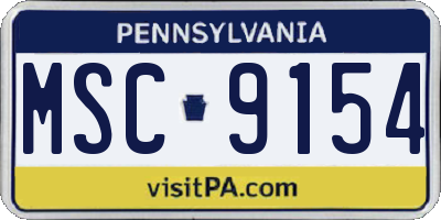 PA license plate MSC9154