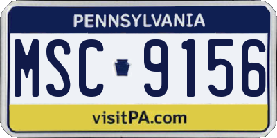 PA license plate MSC9156