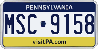 PA license plate MSC9158