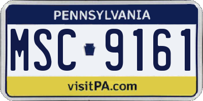 PA license plate MSC9161
