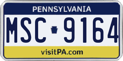 PA license plate MSC9164