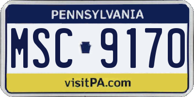 PA license plate MSC9170
