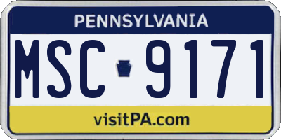 PA license plate MSC9171