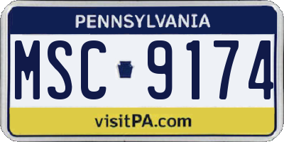 PA license plate MSC9174