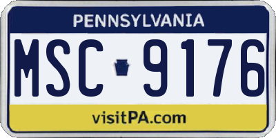 PA license plate MSC9176