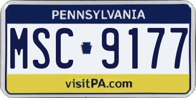 PA license plate MSC9177
