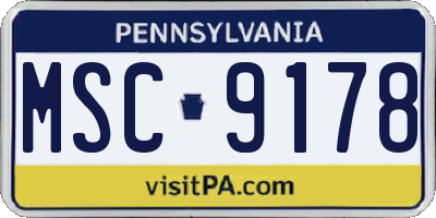 PA license plate MSC9178
