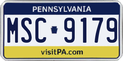 PA license plate MSC9179