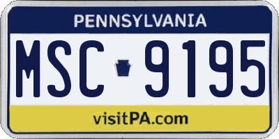 PA license plate MSC9195