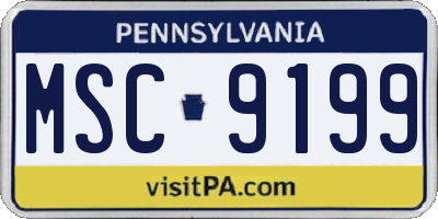PA license plate MSC9199