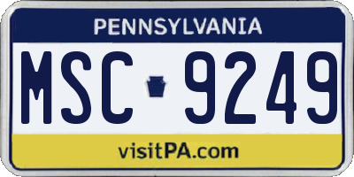 PA license plate MSC9249