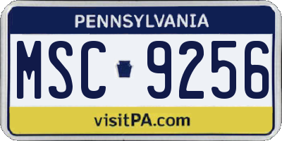 PA license plate MSC9256