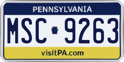 PA license plate MSC9263