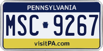 PA license plate MSC9267