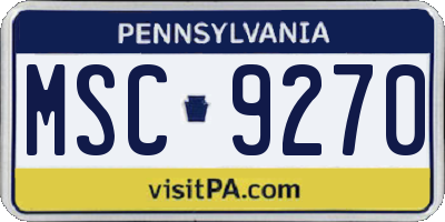 PA license plate MSC9270
