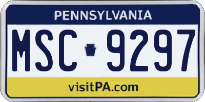 PA license plate MSC9297