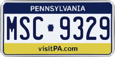 PA license plate MSC9329