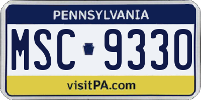 PA license plate MSC9330