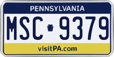 PA license plate MSC9379