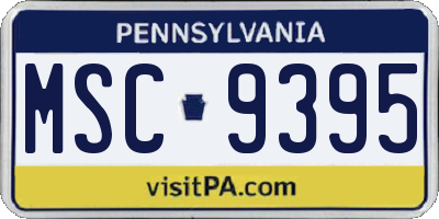 PA license plate MSC9395