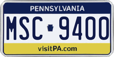 PA license plate MSC9400